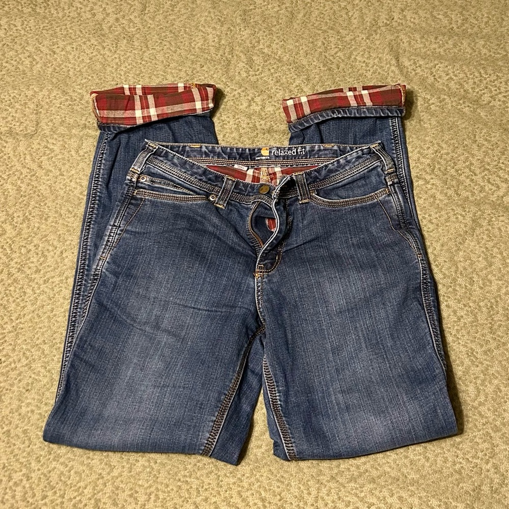Flannel lined Carhartt Jeans